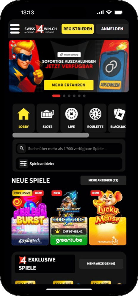 Legales swiss4win Casino
